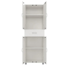 White Springboro 75" H x 23" W x 15" D Storage Cabinet Upper and A Lower Storage Compartment