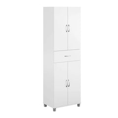 White Springboro 75" H x 23" W x 15" D Storage Cabinet Upper and A Lower Storage Compartment