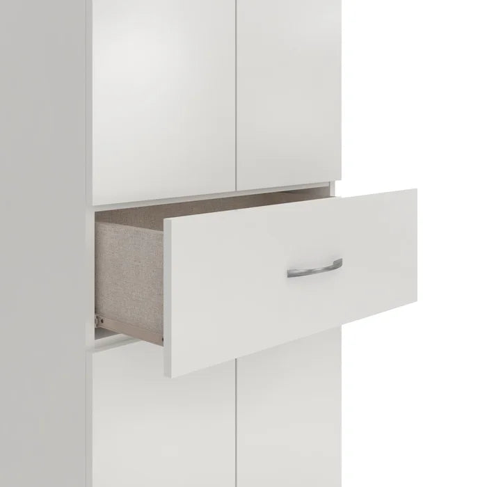 White Springboro 75" H x 23" W x 15" D Storage Cabinet Upper and A Lower Storage Compartment