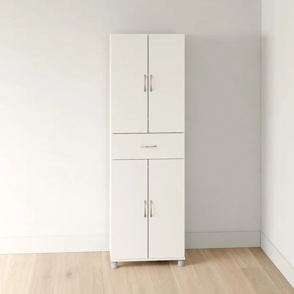 White Springboro 75" H x 23" W x 15" D Storage Cabinet Upper and A Lower Storage Compartment