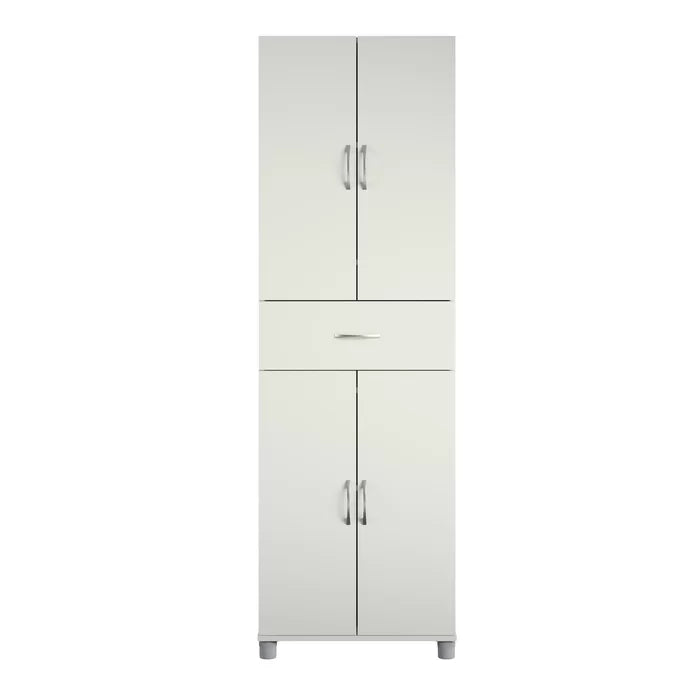 White Springboro 75" H x 23" W x 15" D Storage Cabinet Upper and A Lower Storage Compartment