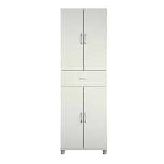 White Springboro 75" H x 23" W x 15" D Storage Cabinet Upper and A Lower Storage Compartment
