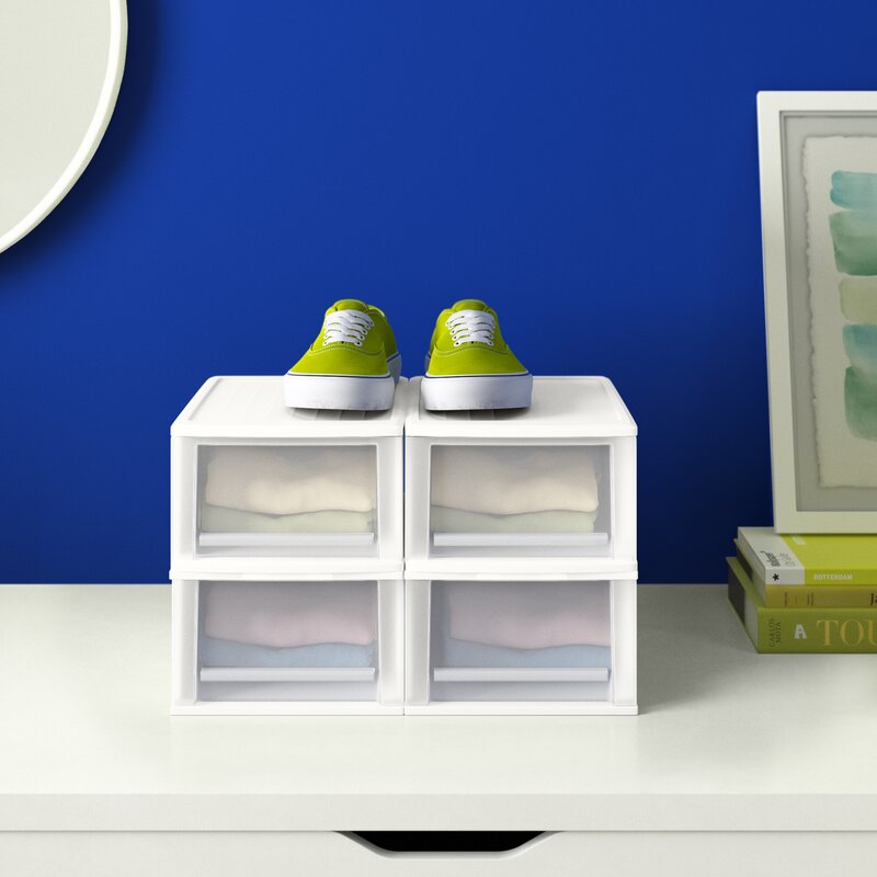 Basics Stackable Multiple Drawer Easy Open Storage Drawers Set of 4
