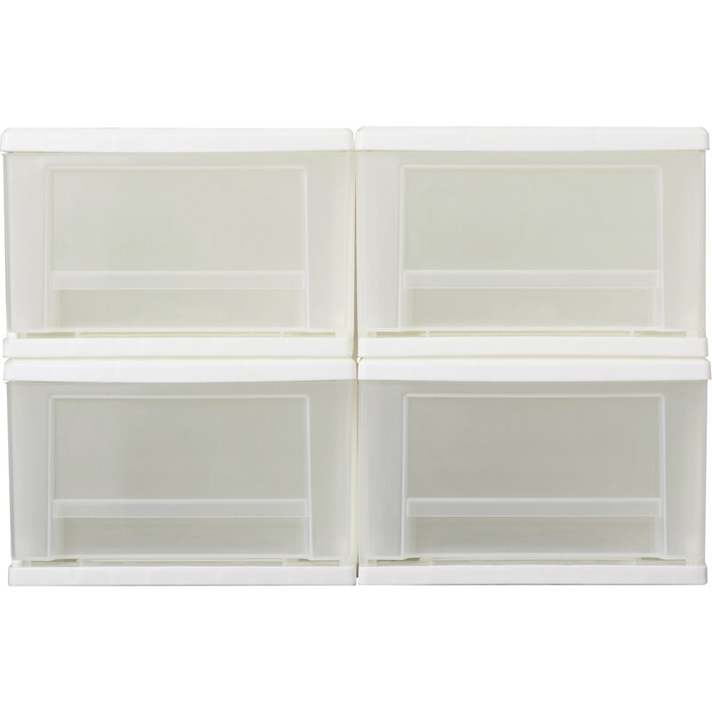 Basics Stackable Multiple Drawer Easy Open Storage Drawers Set of 4