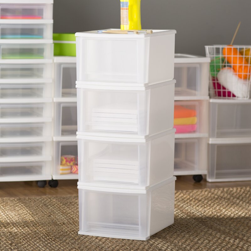 Basics Stackable Multiple Drawer Easy Open Storage Drawers Set of 4