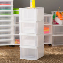 Basics Stackable Multiple Drawer Easy Open Storage Drawers Set of 4