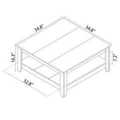 Dark Gray Oak Weddel 34.8'' Console Table Perfect for Living Room