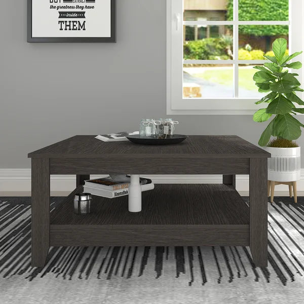 Dark Gray Oak Weddel 34.8'' Console Table Perfect for Living Room
