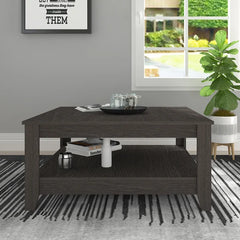 Dark Gray Oak Weddel 34.8'' Console Table Perfect for Living Room
