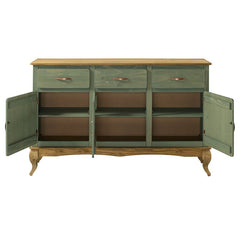Green 57.48'' Wide 3 Drawer Pine Solid Wood Sideboard Great for your Living Room, Bedroom, Entryway Perfect for Organize