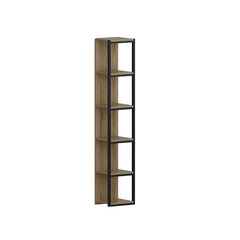 1 Oak/Black Wesner 71'' H x 13.26'' W Metal Cube Bookcase