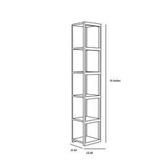 1 Oak/Black Wesner 71'' H x 13.26'' W Metal Cube Bookcase
