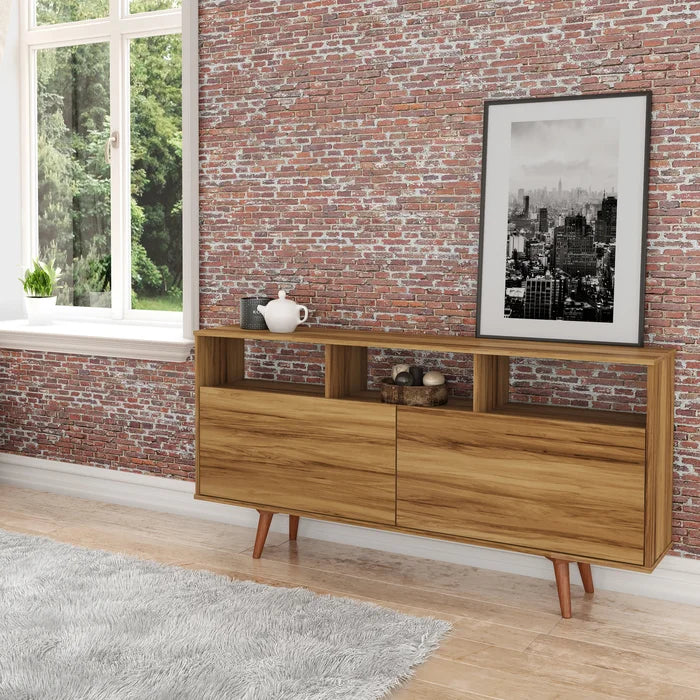 Weisgerber 59'' Wide Buffet Table Stylish Mid-Century Sideboard Solid Wood