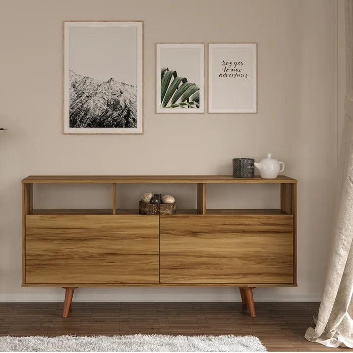 Weisgerber 59'' Wide Buffet Table Stylish Mid-Century Sideboard Solid Wood