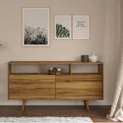 Weisgerber 59'' Wide Buffet Table Stylish Mid-Century Sideboard Solid Wood