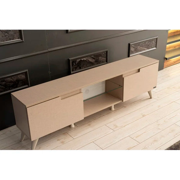 Beige Welham TV Stand for TVs up to 78" Modern and Contemporary-Inspired Design