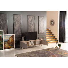 Beige Welham TV Stand for TVs up to 78" Modern and Contemporary-Inspired Design