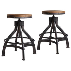 Wellman Adjustable Height Swivel Bar Stool Set of 2 Trend Right Casual Contemporary