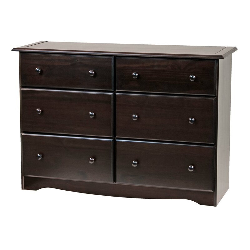 Java 6 Drawer 48'' W Solid Wood this Double Dresser Offers A Lot of Storage Capacity