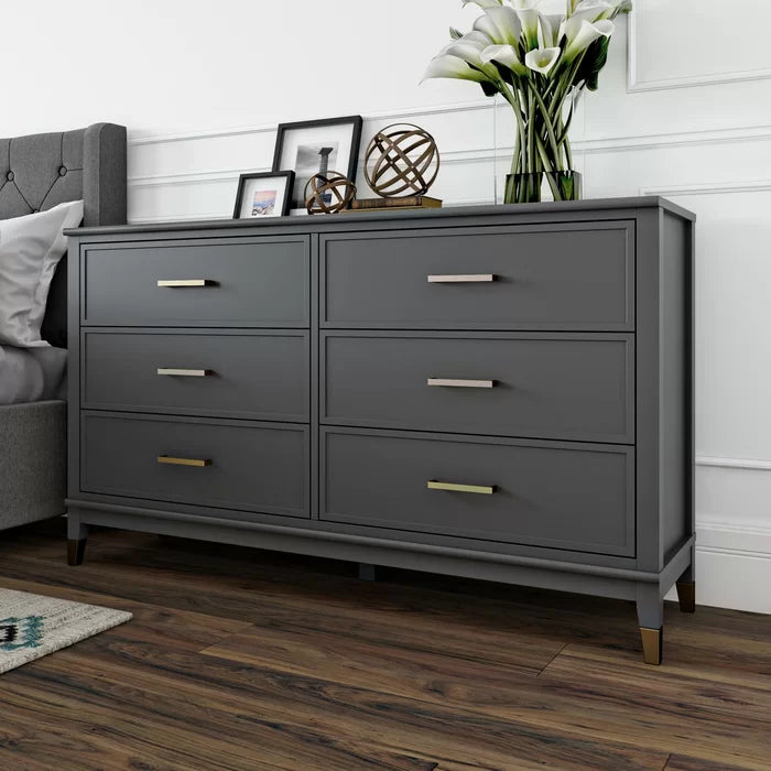Westerleigh 6 Drawer 56.77'' W Double Dresser Six Spacious Drawers