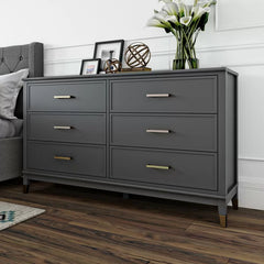 Westerleigh 6 Drawer 56.77'' W Double Dresser Six Spacious Drawers