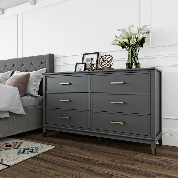 Westerleigh 6 Drawer 56.77'' W Double Dresser Six Spacious Drawers