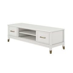 White Westerleigh TV Stand for TVs up to 65" with Adjustable Shelves Offer Plenty Space
