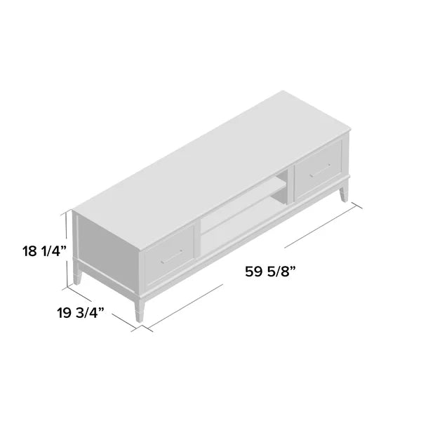 White Westerleigh TV Stand for TVs up to 65" with Adjustable Shelves Offer Plenty Space