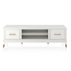 White Westerleigh TV Stand for TVs up to 65" with Adjustable Shelves Offer Plenty Space