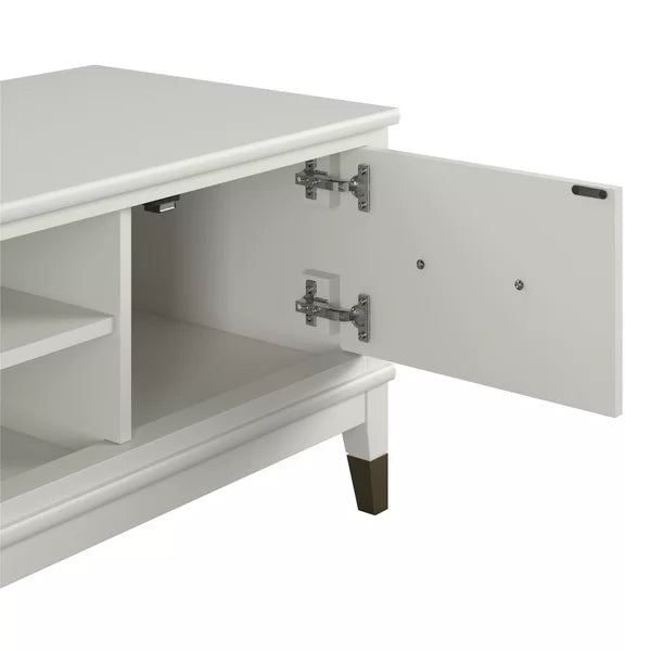White Westerleigh TV Stand for TVs up to 65" with Adjustable Shelves Offer Plenty Space