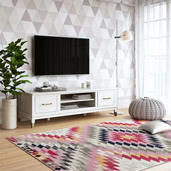 White Westerleigh TV Stand for TVs up to 65" with Adjustable Shelves Offer Plenty Space