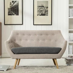 Westford 53'' Linen Flared Arm Loveseat Mid-Modern Century Design Perfect Addition to any Living Room