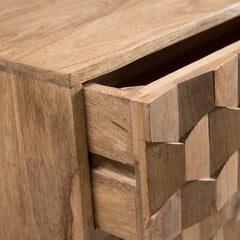 Westphal 30.5'' Tall 3 - Drawer Accent Chest 3D Tile Weave Design Sturdy Wood Frame