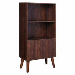 Walnut 47.3'' H x 23.7'' W Steel Standard Bookcase Perfect for Supporting your Favorite Books, Games, Plants, Decorations, and More