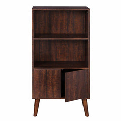 Walnut 47.3'' H x 23.7'' W Steel Standard Bookcase Perfect for Supporting your Favorite Books, Games, Plants, Decorations, and More