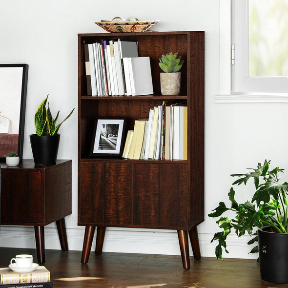 Walnut 47.3'' H x 23.7'' W Steel Standard Bookcase Perfect for Supporting your Favorite Books, Games, Plants, Decorations, and More