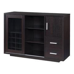 48'' Wide 2 Drawer Server Open Shelf with Stemware Racks Above Matches Effortlessly with Transitional Décor Spacious Top Surface