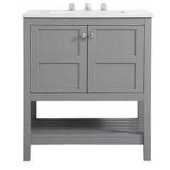 Whalton 30" Single Bathroom Vanity Set Solid and Engineered Wood