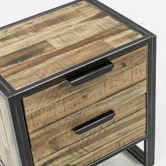 Wharton 23.62'' Tall 2 - Drawer Nightstand in Brown Natural Rustic Wood