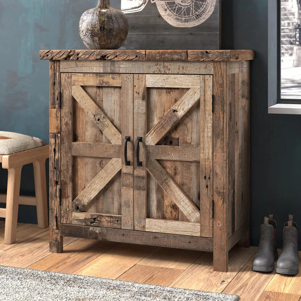 Whittaker 33'' Tall Solid Wood 2 - Door Accent Cabinet Bring Functional Storage with Style
