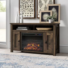Rustic Whittier TV Stand for TVs up to 50" with Fireplace Included