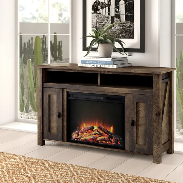 Rustic Whittier TV Stand for TVs up to 50" with Fireplace Included