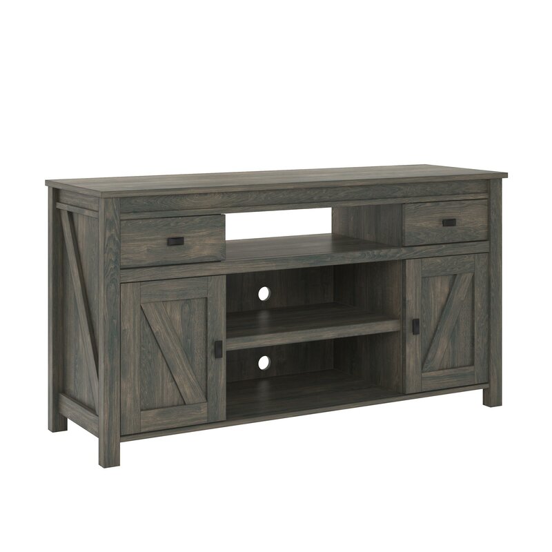 Weathered Oak TV Stand for TVs up to 60" Bring Glam, Contemporary Style