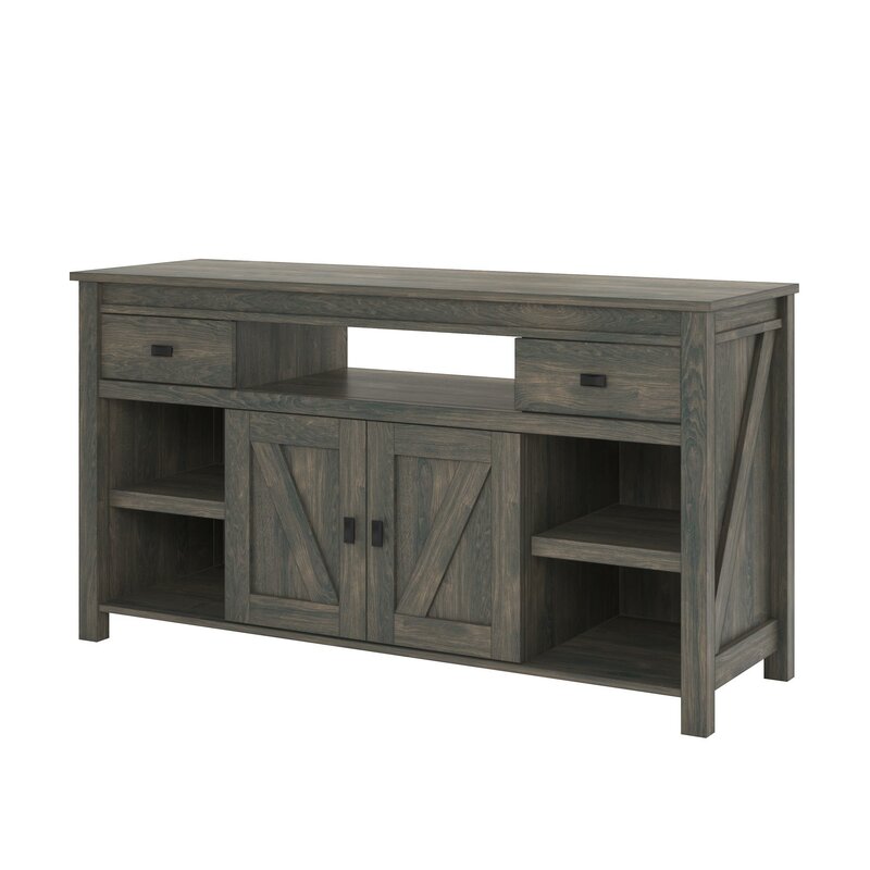 Weathered Oak TV Stand for TVs up to 60" Bring Glam, Contemporary Style