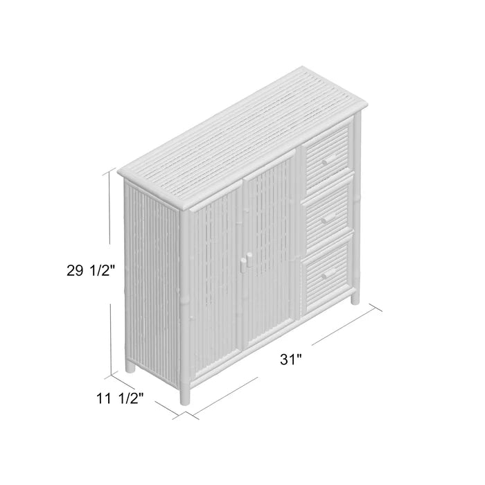 Whobrey 29.5'' Tall Solid Wood 2 - Door Accent Cabinet Natural Bamboo