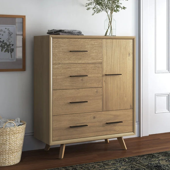 Wickham 4 Drawer 39'' W Solid Wood Dresser Rustic and Contemporary Design