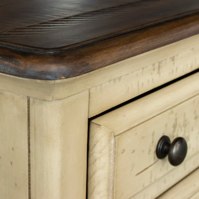 Wilfred 28'' Tall 3 - Drawer Solid Wood Nightstand in Beige/Brown