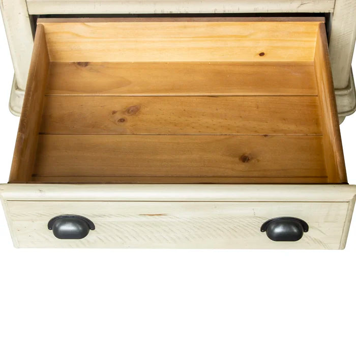 Wilfred 28'' Tall 3 - Drawer Solid Wood Nightstand in Beige/Brown