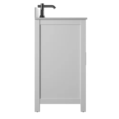 Willhite 37" Single Bathroom Vanity Set Paneled Front and Brushed Stainless Steel
