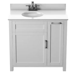Willhite 37" Single Bathroom Vanity Set Paneled Front and Brushed Stainless Steel
